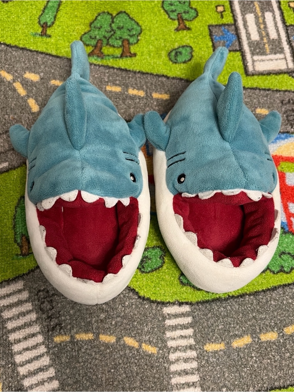 Blue Shark Plush Slippers for Kids